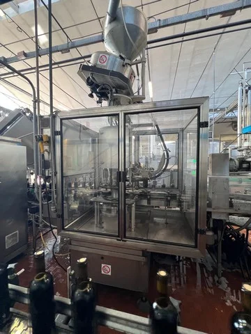 Used Bottling Plastic Mushroom Cork Capper Bertolaso Kappa 605 - 1996, 10,000 BPH